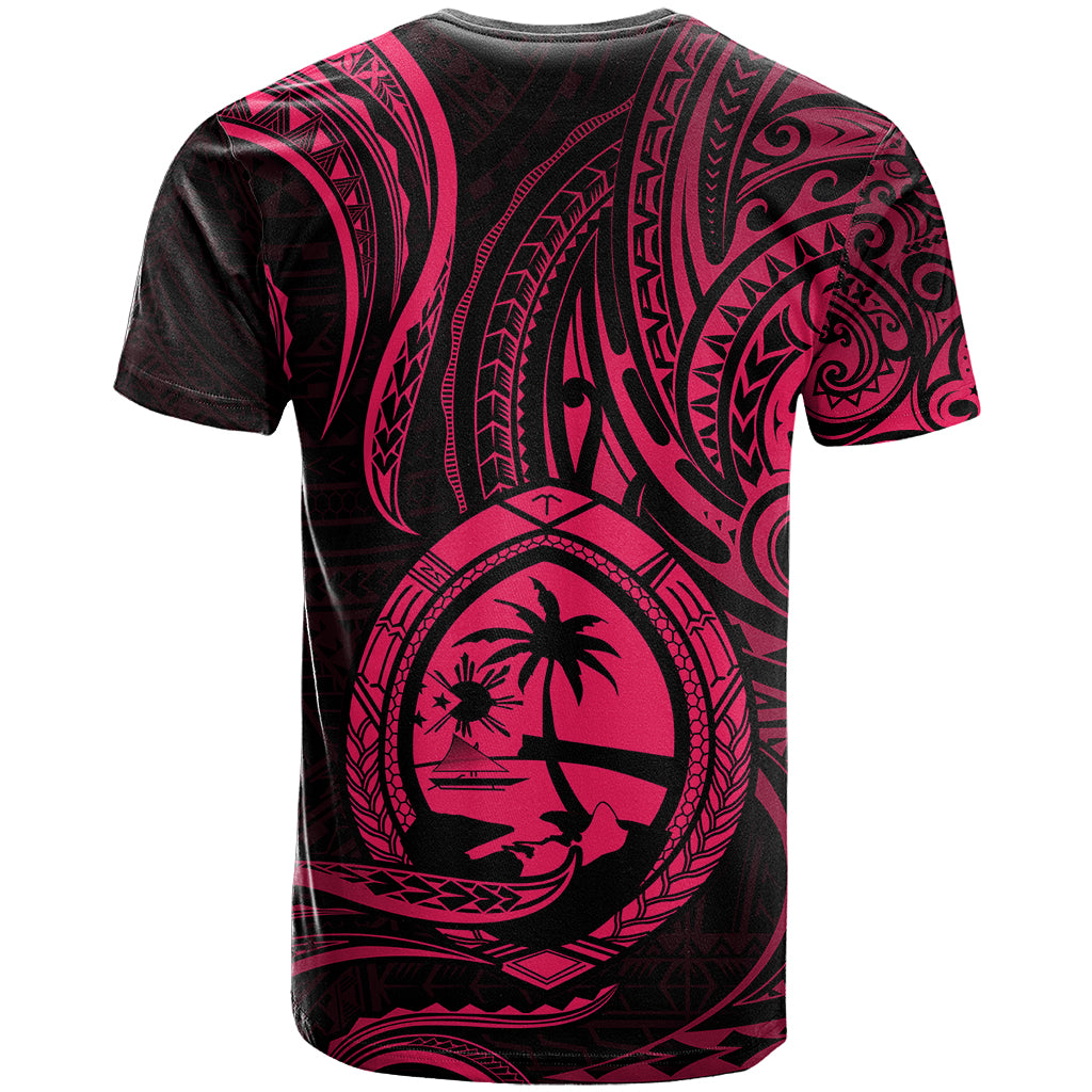 Polynesian Pride Guam T Shirt With Polynesian Tribal Tattoo and Coat of Arms Pink Version LT9 - Polynesian Pride