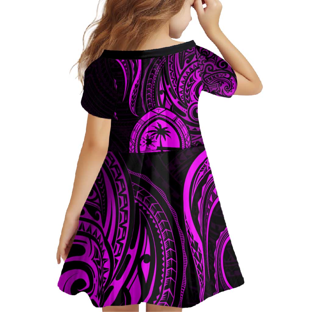 Polynesian Guam Coat of Arms Family Matching Long Sleeve Bodycon Dress and Hawaiian Shirt Polynesian Tribal Tattoo Purple Version LT9 - Polynesian Pride