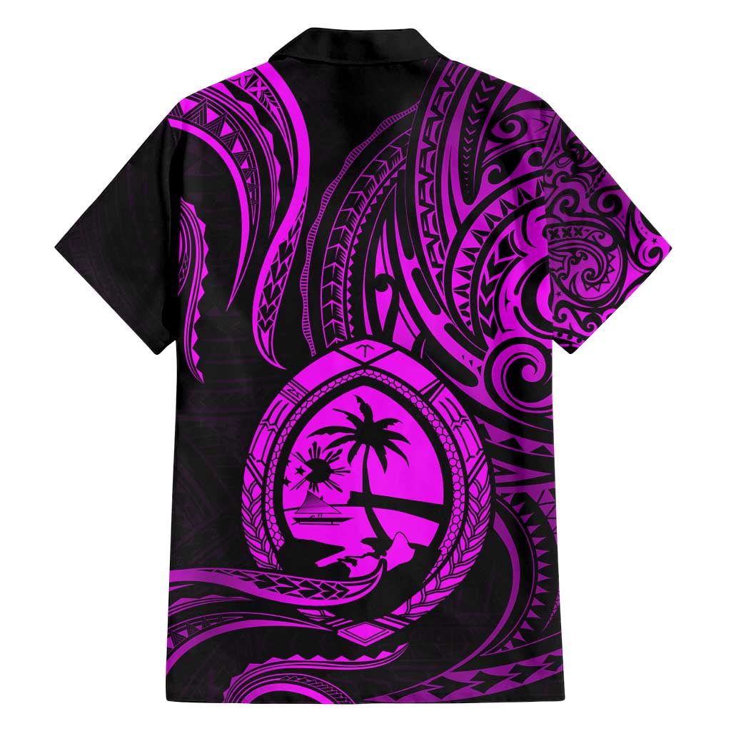 Polynesian Guam Coat of Arms Family Matching Summer Maxi Dress and Hawaiian Shirt Polynesian Tribal Tattoo Purple Version LT9 - Polynesian Pride
