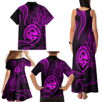 Polynesian Guam Coat of Arms Family Matching Tank Maxi Dress and Hawaiian Shirt Polynesian Tribal Tattoo Purple Version LT9 - Polynesian Pride