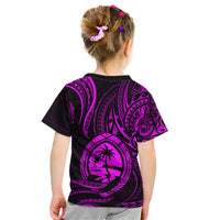 Polynesian Pride Guam Kid T Shirt With Polynesian Tribal Tattoo and Coat of Arms Purple Version LT9 - Polynesian Pride