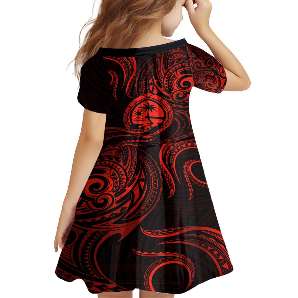 Polynesian Guam Coat of Arms Family Matching Tank Maxi Dress and Hawaiian Shirt Polynesian Tribal Tattoo Red Version LT9 - Polynesian Pride