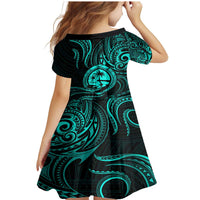 Polynesian Guam Coat of Arms Family Matching Mermaid Dress and Hawaiian Shirt Polynesian Tribal Tattoo Turquoise Version LT9 - Polynesian Pride
