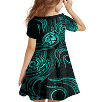 Polynesian Guam Coat of Arms Family Matching Summer Maxi Dress and Hawaiian Shirt Polynesian Tribal Tattoo Turquoise Version LT9 - Polynesian Pride