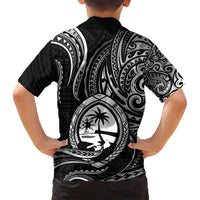 Polynesian Guam Coat of Arms Family Matching Summer Maxi Dress and Hawaiian Shirt Polynesian Tribal Tattoo Black Version LT9 - Polynesian Pride