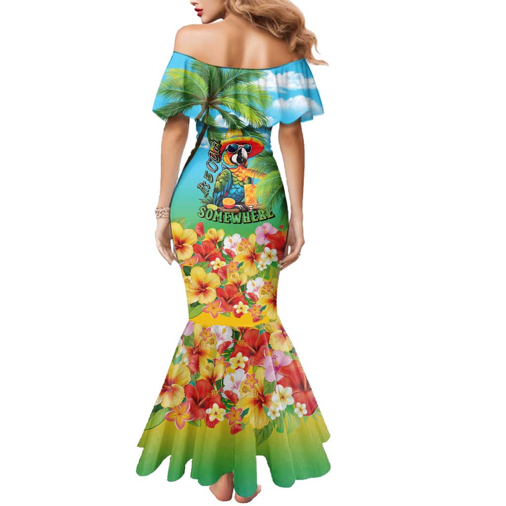 Always 5 O'clock Family Matching Mermaid Dress and Hawaiian Shirt Hawaiian Tropical Parrot - Polynesian Pride