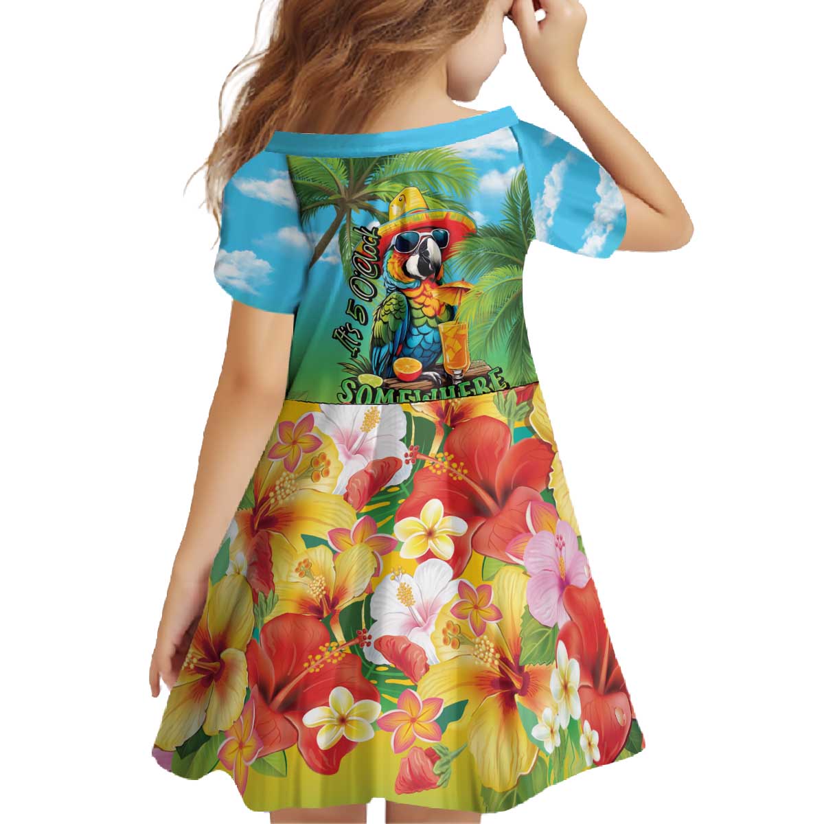 Always 5 O'clock Family Matching Off The Shoulder Long Sleeve Dress and Hawaiian Shirt Hawaiian Tropical Parrot LT9 - Polynesian Pride