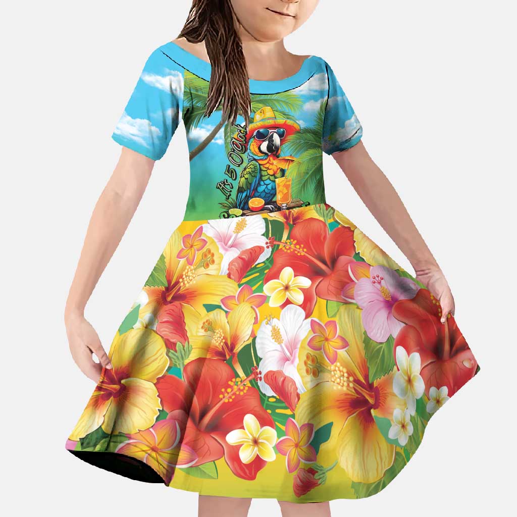 Always 5 O'clock Family Matching Tank Maxi Dress and Hawaiian Shirt Hawaiian Tropical Parrot - Polynesian Pride