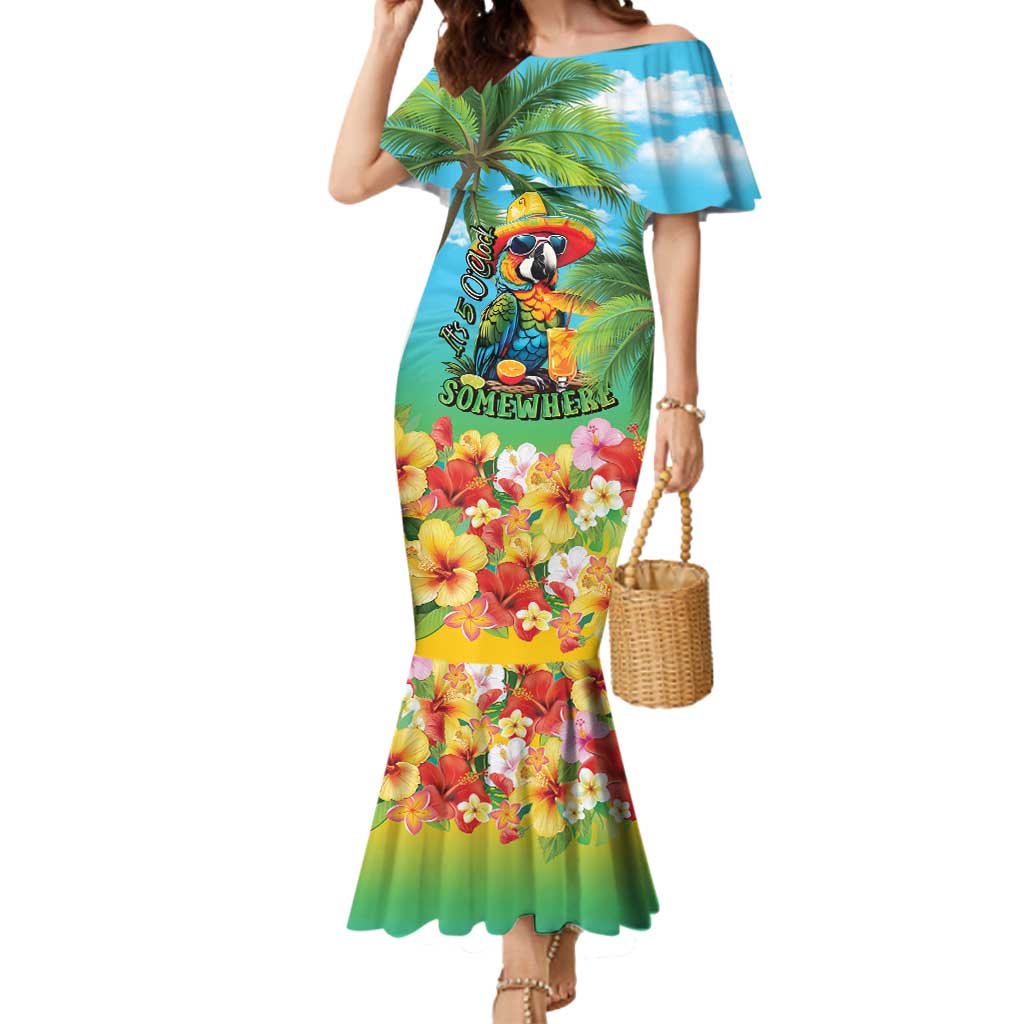 Always 5 O'clock Mermaid Dress Hawaiian Tropical Parrot - Polynesian Pride