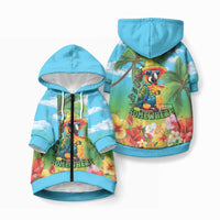 Always 5 O'clock Pet Hoodie Hawaiian Tropical Parrot LT9 Zip-up Blue - Polynesian Pride