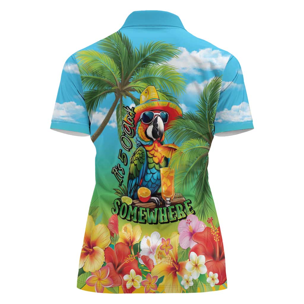 Always 5 O'clock Women Polo Shirt Hawaiian Tropical Parrot LT9 - Polynesian Pride