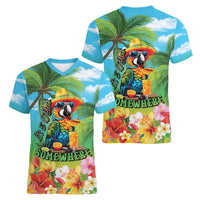 Always 5 O'clock Women V-Neck T-Shirt Hawaiian Tropical Parrot - Polynesian Pride