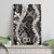 Hawaii Puakenikeni and Maile Lei Canvas Wall Art Black Japanese Wave Style - Polynesian Pride