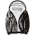 Hawaii Puakenikeni and Maile Lei Sherpa Hoodie Black Japanese Wave Style - Polynesian Pride