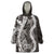 Hawaii Puakenikeni and Maile Lei Wearable Blanket Hoodie Black Japanese Wave Style - Polynesian Pride