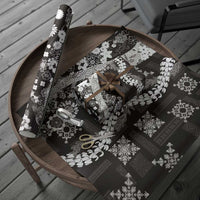 Hawaii Puakenikeni and Maile Lei Wrapping Paper Black Japanese Wave Style LT9 - Polynesian Pride