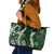 Hawaii Puakenikeni and Maile Lei Leather Tote Bag Green Japanese Wave Style - Polynesian Pride