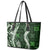 Hawaii Puakenikeni and Maile Lei Leather Tote Bag Green Japanese Wave Style - Polynesian Pride