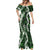 Hawaii Puakenikeni and Maile Lei Mermaid Dress Green Japanese Wave Style - Polynesian Pride
