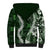 Hawaii Puakenikeni and Maile Lei Sherpa Hoodie Green Japanese Wave Style - Polynesian Pride