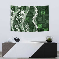 Hawaii Puakenikeni and Maile Lei Tapestry Green Japanese Wave Style LT9 - Polynesian Pride