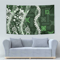 Hawaii Puakenikeni and Maile Lei Tapestry Green Japanese Wave Style LT9 - Polynesian Pride