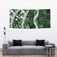 Hawaii Puakenikeni and Maile Lei Tapestry Green Japanese Wave Style LT9 - Polynesian Pride