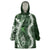 Hawaii Puakenikeni and Maile Lei Wearable Blanket Hoodie Green Japanese Wave Style - Polynesian Pride