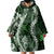 Hawaii Puakenikeni and Maile Lei Wearable Blanket Hoodie Green Japanese Wave Style - Polynesian Pride