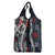 Hawaii Puakenikeni and Maile Lei Grocery Bag Navy Blue Japanese Wave Style - Polynesian Pride