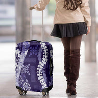 Hawaii Puakenikeni and Maile Lei Luggage Cover Purple Japanese Wave Style - Polynesian Pride
