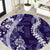 Hawaii Puakenikeni and Maile Lei Round Carpet Purple Japanese Wave Style - Polynesian Pride