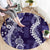 Hawaii Puakenikeni and Maile Lei Round Carpet Purple Japanese Wave Style - Polynesian Pride