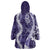 Hawaii Puakenikeni and Maile Lei Wearable Blanket Hoodie Purple Japanese Wave Style - Polynesian Pride