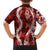 Hawaii Puakenikeni and Maile Lei Family Matching Long Sleeve Bodycon Dress and Hawaiian Shirt Red Japanese Wave Style - Polynesian Pride
