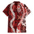 Hawaii Puakenikeni and Maile Lei Hawaiian Shirt Red Japanese Wave Style - Polynesian Pride