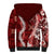 Hawaii Puakenikeni and Maile Lei Sherpa Hoodie Red Japanese Wave Style - Polynesian Pride