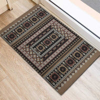 Bula Fiji Rubber Doormat Vintage Fijian Tribal Tapa Pattern - Polynesian Pride