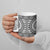 All White Tonga Malo e lelei Ceramic Mug Vintage Ngatu Tribal Pattern - Polynesian Pride