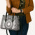 All White Tonga Malo e lelei Leather Bag Vintage Ngatu Tribal Pattern - Polynesian Pride