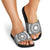 All White Tonga Malo e lelei Slide Sandals Vintage Ngatu Tribal Pattern - Polynesian Pride