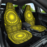 All Yellow Tonga Malo e lelei Car Seat Cover Vintage Ngatu Tribal Pattern LT9 One Size Yellow - Polynesian Pride