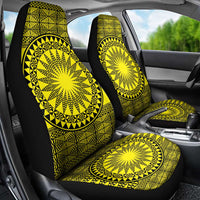 All Yellow Tonga Malo e lelei Car Seat Cover Vintage Ngatu Tribal Pattern LT9 - Polynesian Pride