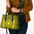 All Yellow Tonga Malo e lelei Leather Bag Vintage Ngatu Tribal Pattern - Polynesian Pride