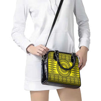 All Yellow Tonga Malo e lelei Shoulder Handbag Vintage Ngatu Tribal Pattern - Polynesian Pride