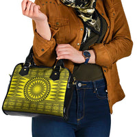 All Yellow Tonga Malo e lelei Shoulder Handbag Vintage Ngatu Tribal Pattern - Polynesian Pride