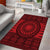 All Red Tonga Malo e lelei Area Rug Vintage Ngatu Tribal Pattern - Polynesian Pride
