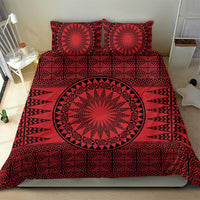 All Red Tonga Malo e lelei Bedding Set Vintage Ngatu Tribal Pattern - Polynesian Pride