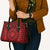 All Red Tonga Malo e lelei Leather Bag Vintage Ngatu Tribal Pattern - Polynesian Pride