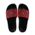 All Red Tonga Malo e lelei Slide Sandals Vintage Ngatu Tribal Pattern - Polynesian Pride